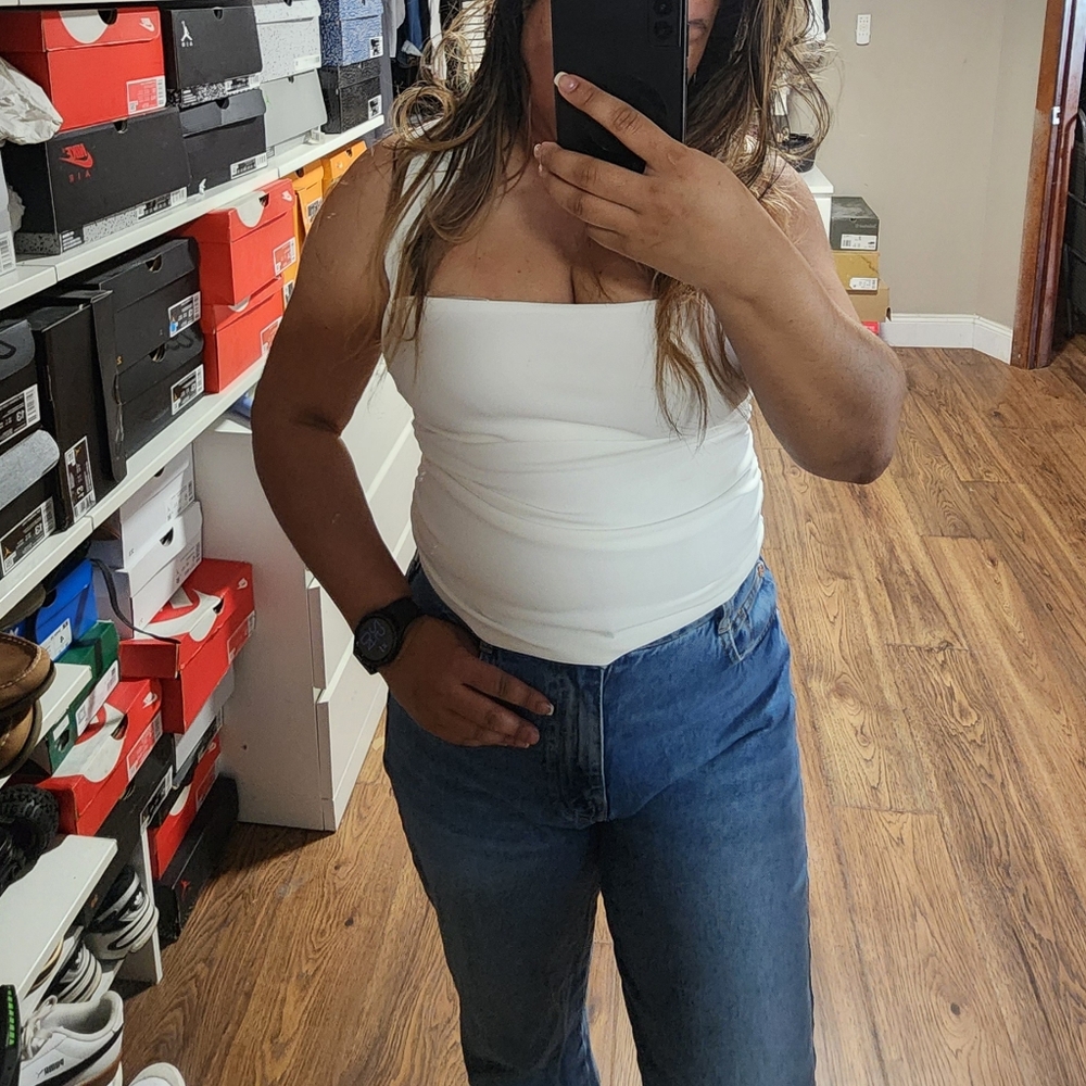 Draped White Top